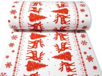 Textillux.sk - produkt Bavlnená štóla vianočná s červeným jelenčekom 50cm