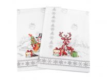 Textillux.sk - produkt Bavlnená utierka vianočná 45x50 cm - 2 biela snehuliak