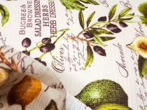 Textillux.sk - produkt Bavlnené vaflové piké bylinky a olivy 50 cm