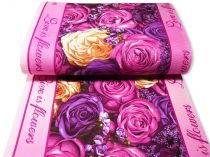 Textillux.sk - produkt Bavlnené vaflové piké fialové ruže FLOWERS 50 cm