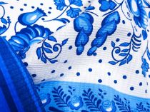 Textillux.sk - produkt Bavlnené vaflové piké modrý folklór 50 cm