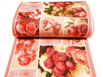 Textillux.sk - produkt Bavlnené vaflové piké ružové ruže 50 cm