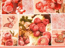 Textillux.sk - produkt Bavlnené vaflové piké ružové ruže 50 cm