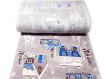 Textillux.sk - produkt Bavlnené vaflové piké vianočné zasnežené chalúpky 50 cm
