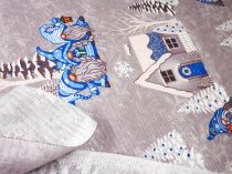 Textillux.sk - produkt Bavlnené vaflové piké vianočné zasnežené chalúpky 50 cm