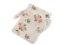 Textillux.sk - produkt Bavlnené vrecúško s kvetmi 10x12 cm