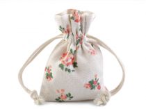 Textillux.sk - produkt Bavlnené vrecúško s kvetmi 13x18 cm