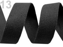 Textillux.sk - produkt Bavlnený popruh šírka 30 mm farebný - 13 čierna