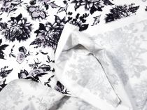 Textillux.sk - produkt Bavlnený satén čiernosivý kvet 145 cm