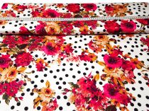 Textillux.sk - produkt Bavlnený satén kvet na bodke 150 cm