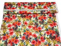 Textillux.sk - produkt Bavlnený satén matný červený kvet 150 cm