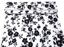 Textillux.sk - produkt Bavlnený satén matný čierny kvet 150 cm