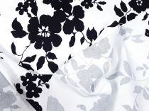 Textillux.sk - produkt Bavlnený satén matný čierny kvet 150 cm