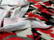 Textillux.sk - produkt Bavlnený úplet červený maskáč 185 cm