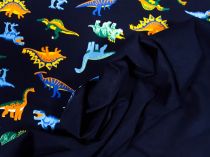 Textillux.sk - produkt Bavlnený úplet farebné dinosaury 150 cm