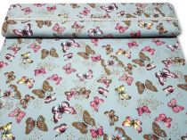 Textillux.sk - produkt Bavlnený úplet motýle frkaný vzor 150 cm