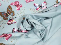 Textillux.sk - produkt Bavlnený úplet motýle frkaný vzor 150 cm