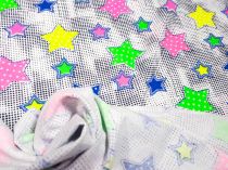Textillux.sk - produkt Bavlnený úplet neon hviezdičky 180 cm