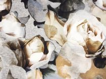 Bavlnený úplet ruže šedo-zelené 160 cm
