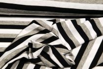Textillux.sk - produkt Bavlnený úplet  šedo-čierný pásik 160 cm