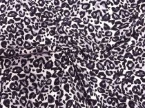 Textillux.sk - produkt Bavlnený úplet šedý leopard 150cm - 1- šedý leopard, biela