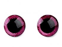Textillux.sk - produkt Bezpečnostné oči glitrové Ø25 mm - 2 pink