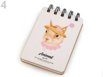 Textillux.sk - produkt Blok / zápisník linkovaný A7 - 4 ružová detská veverička