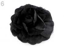 Textillux.sk - produkt Brošňa / ozdoba ruža Ø10 cm - 6 čierna