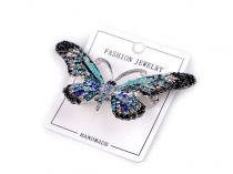 Textillux.sk - produkt Brošňa s brúsenými kamienkami motýľ