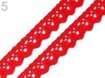 Textillux.sk - produkt Čipka bavlnená šírka  15 mm paličkovaná - 5 červená (bavlna)
