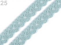 Textillux.sk - produkt Čipka bavlnená šírka  15 mm paličkovaná - 25 modrá nebeská (bavlna)