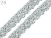 Textillux.sk - produkt Čipka bavlnená šírka  15 mm paličkovaná - 26 šedá (bavlna)