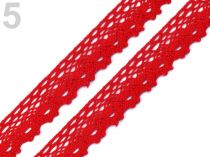 Textillux.sk - produkt Čipka bavlnená šírka  28 mm paličkovaná - 5 červená