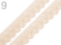 Textillux.sk - produkt Čipka bavlnená šírka  28 mm paličkovaná - 9 béžová svetlá