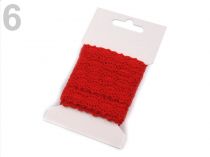 Textillux.sk - produkt Čipka bavlnená šírka 12 mm paličkovaná  - 6 červená