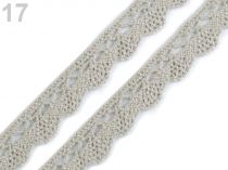 Textillux.sk - produkt Čipka bavlnená šírka 15 mm paličkovaná - 17 šedá