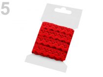 Textillux.sk - produkt Čipka bavlnená šírka 15 mm paličkovaná 3 m - 5 červená