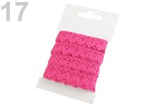 Textillux.sk - produkt Čipka bavlnená šírka 15 mm paličkovaná 3 m - 17 ružová kriklavá