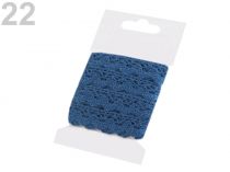 Textillux.sk - produkt Čipka bavlnená šírka 15 mm paličkovaná 3 m - 22 modrá tmavá