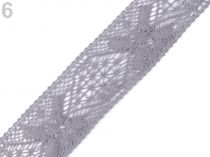 Textillux.sk - produkt Čipka / vsádka paličkovaná šírka 65 mm - 6 šedá