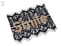 Textillux.sk - produkt Čipková aplikácia Smile - 3 čierna zlatá