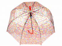 Textillux.sk - produkt Dámsky dáždnik s rúčkou vystreľovací priehľadný s bodkami