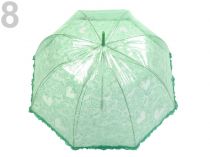 Textillux.sk - produkt Dámsky priehľadný vystreľovací dáždnik s volánkom - 8 zelená pastel sv
