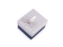 Textillux.sk - produkt Darčeková krabička s mašličkou 8x8,5 cm - 3 šedá