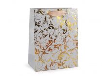 Textillux.sk - produkt Darčeková taška ornament - 3 šedá svetlá zlatá