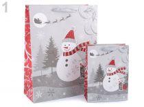 Textillux.sk - produkt Darčeková taška vianočná s glitrami sada 2 ks
