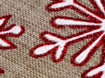 Textillux.sk - produkt Darčekové vianočné / mikulášske vrecúško vločky s glitrami 21,5x31,5 cm imitácia juty 2. akosť