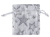 Textillux.sk - produkt Darčekové vianočné vrecko s lurexom hviezdy 8x10 cm