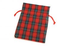 Textillux.sk - produkt Darčekové vianočné vrecúško 13,5x18 cm káro s lurexom