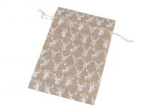 Textillux.sk - produkt Darčekové vrecko jeleň s glitrami 20x30 cm imitácia juty